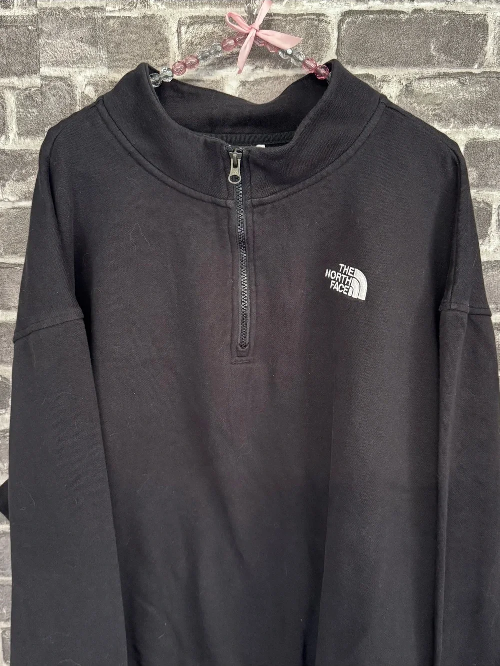 The North Face 1/4 zip fleece sweater black